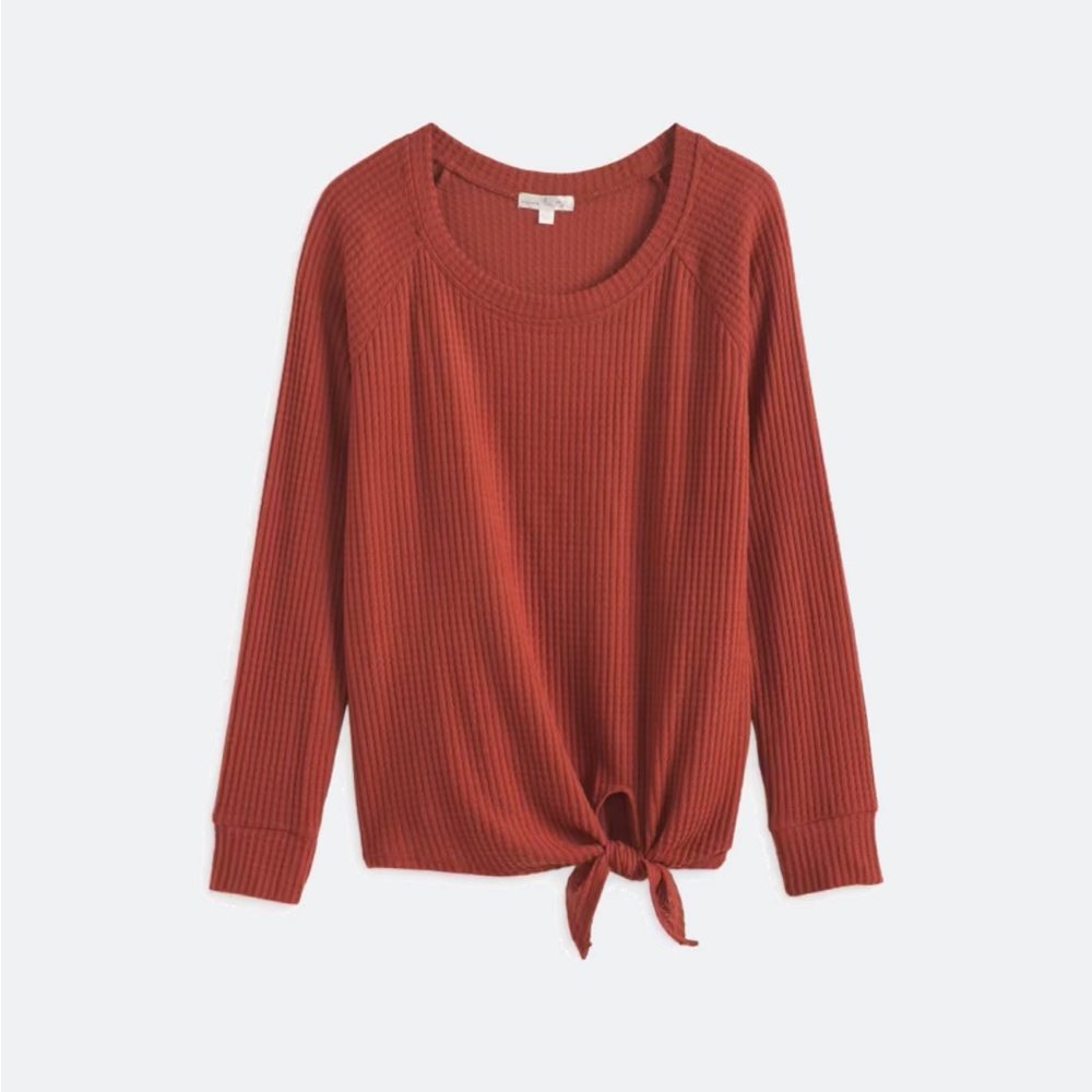 Nine Britton Billie Tie Front Brushed Knit Top